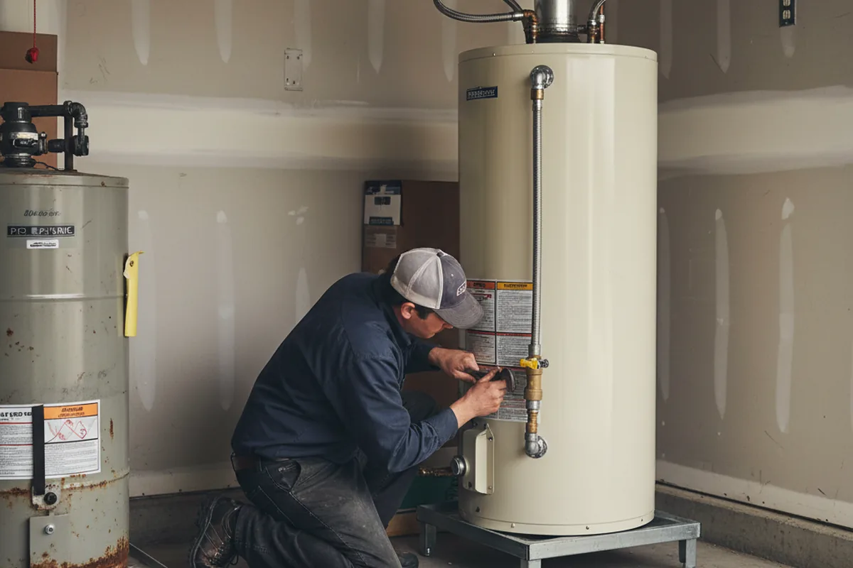 Water heater and shutoff valve replacement in Townsend